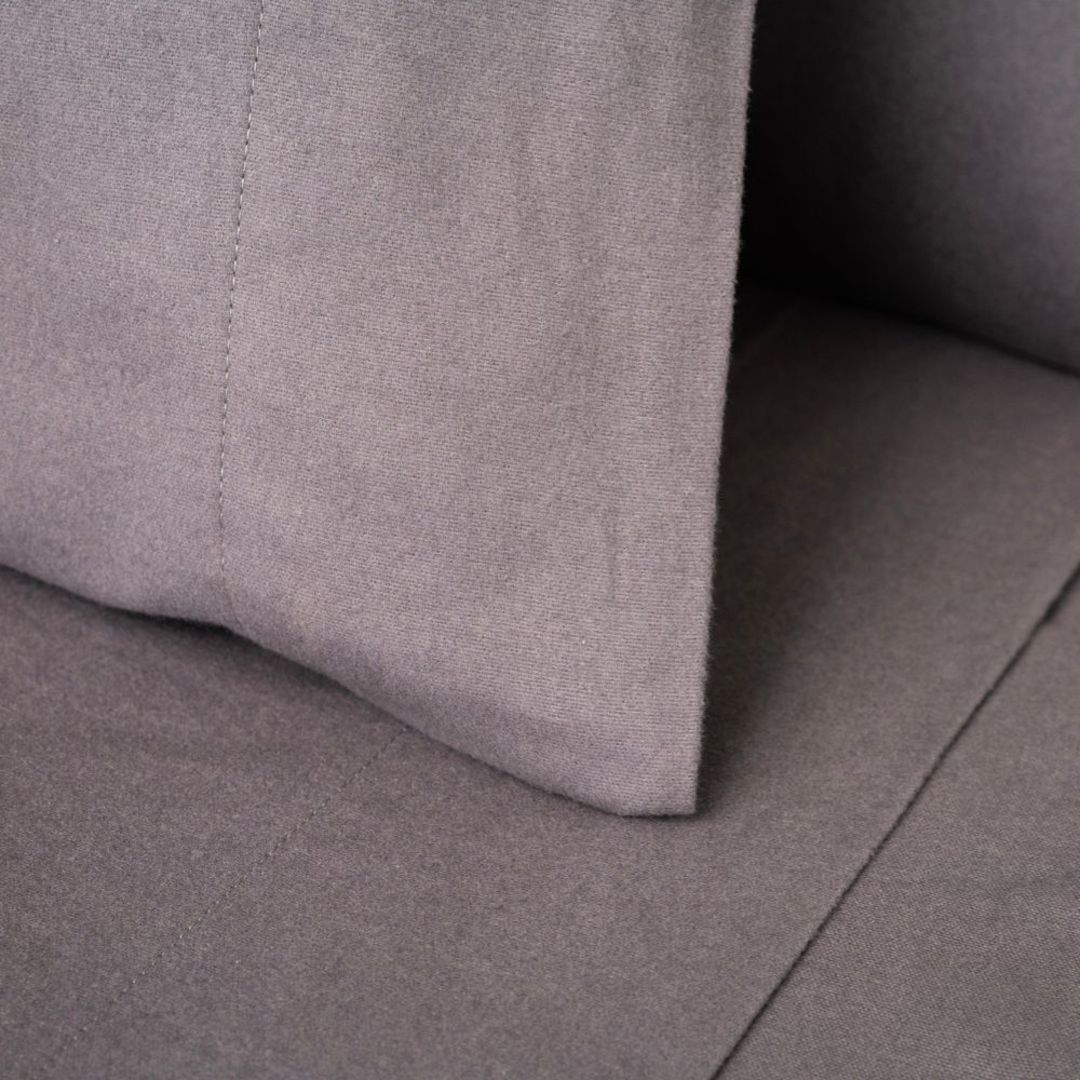 Baksana Flannel Sheet Sets | Charcoal image 1